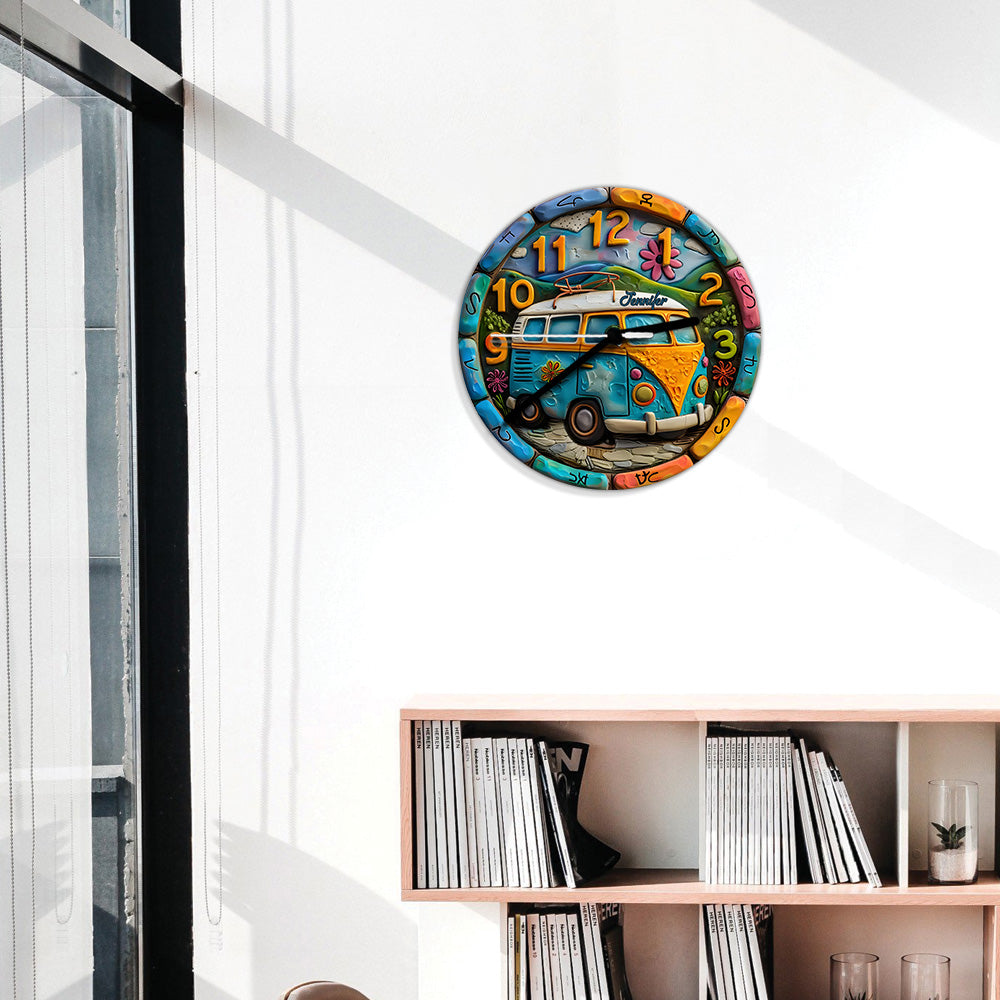 Horloge murale hippie personnalisée Hippie Soul