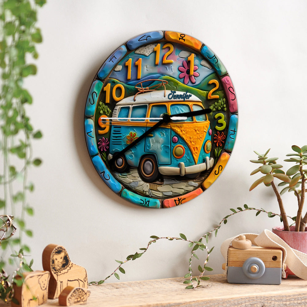 Horloge murale hippie personnalisée Hippie Soul