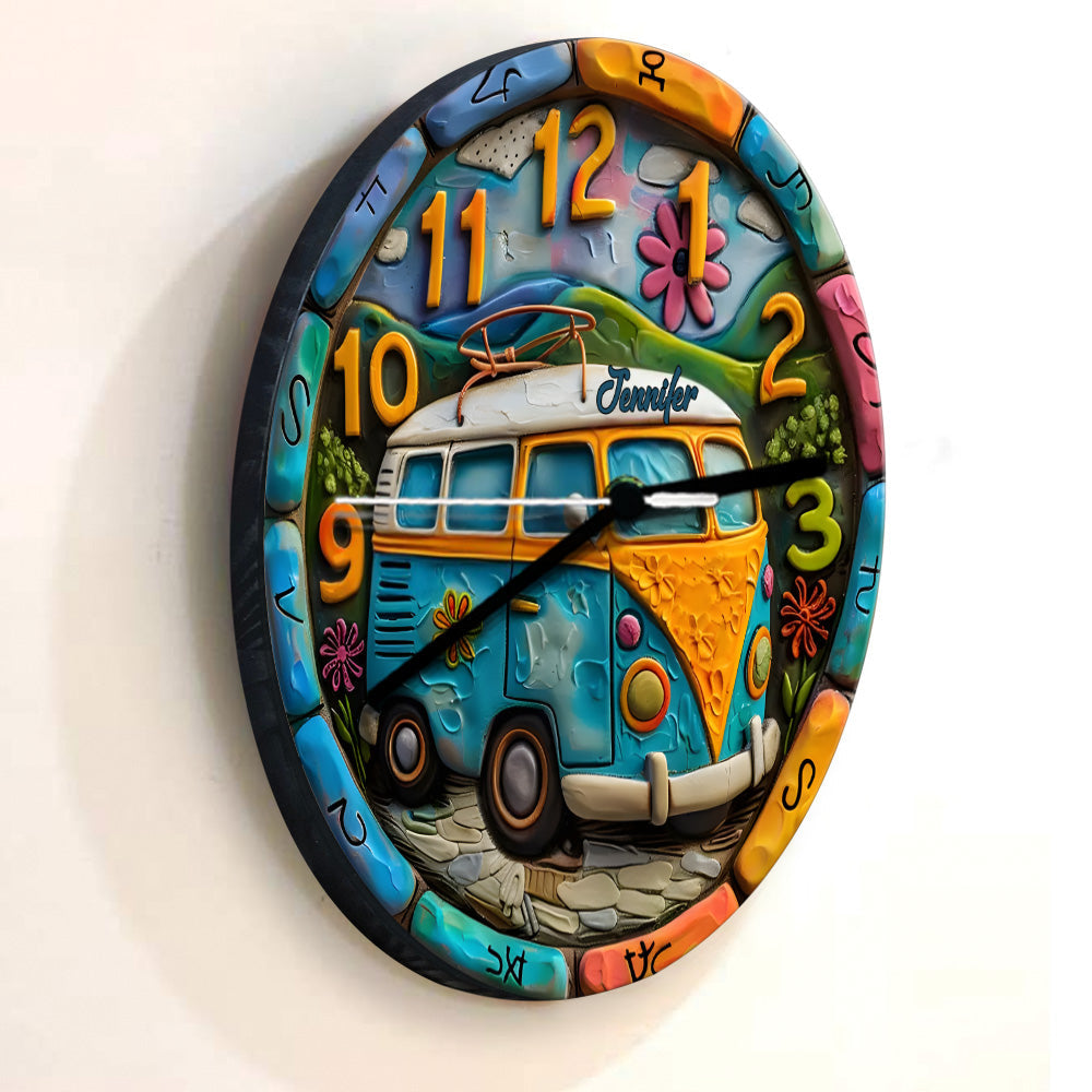 Horloge murale hippie personnalisée Hippie Soul
