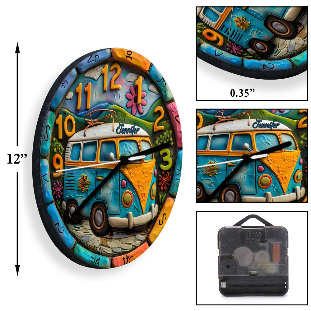 Horloge murale hippie personnalisée Hippie Soul