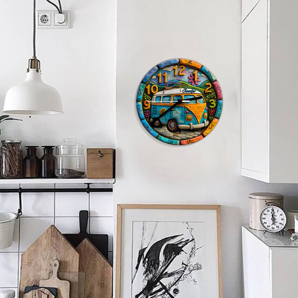 Horloge murale hippie personnalisée Hippie Soul