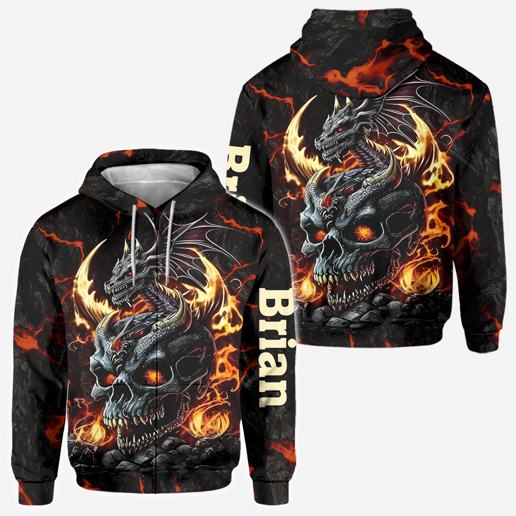 Skul and Dragon - Personalisiertes Drachen-All-Print-Shirt