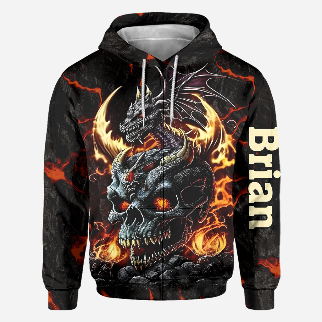 Skul and Dragon - Personalisiertes Drachen-All-Print-Shirt