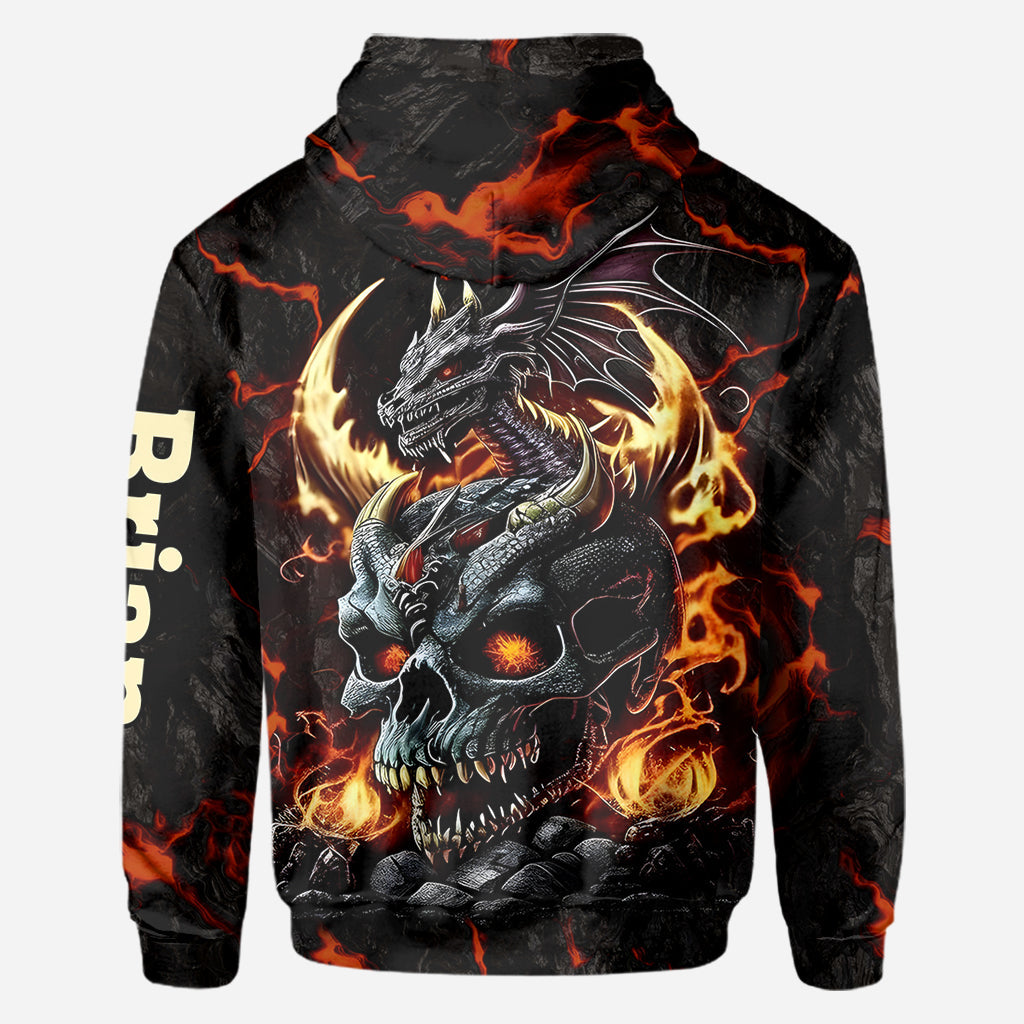 Skul and Dragon - Personalisiertes Drachen-All-Print-Shirt