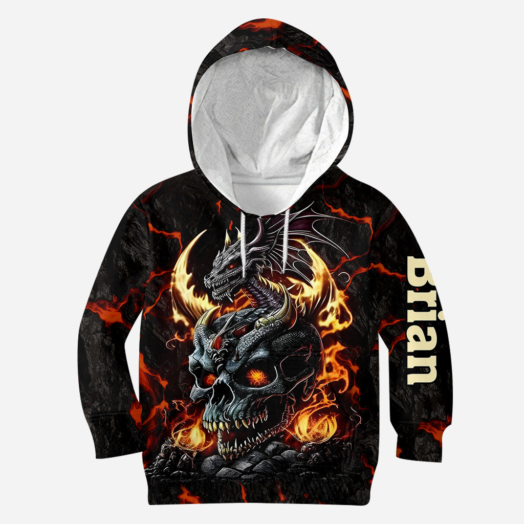 Skul and Dragon - Personalisiertes Drachen-All-Print-Shirt