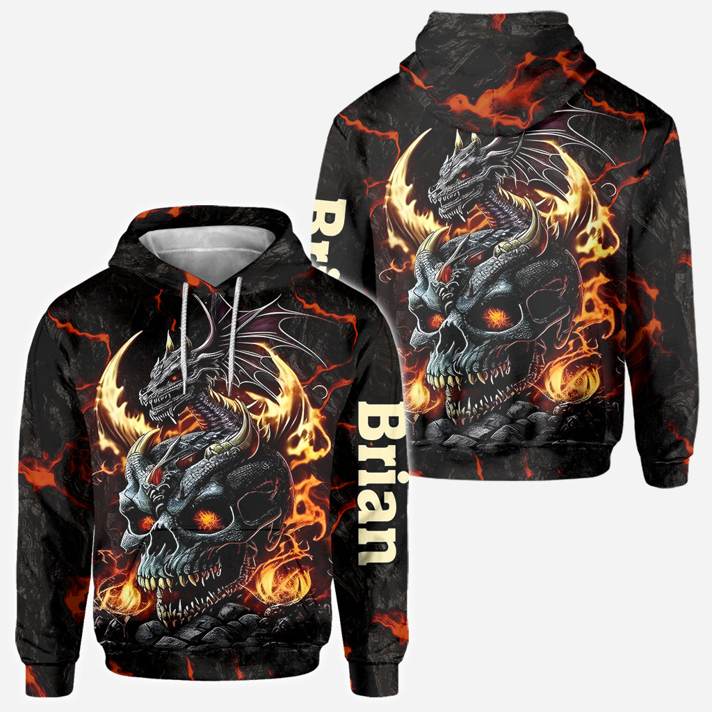 Skul and Dragon - Personalisiertes Drachen-All-Print-Shirt