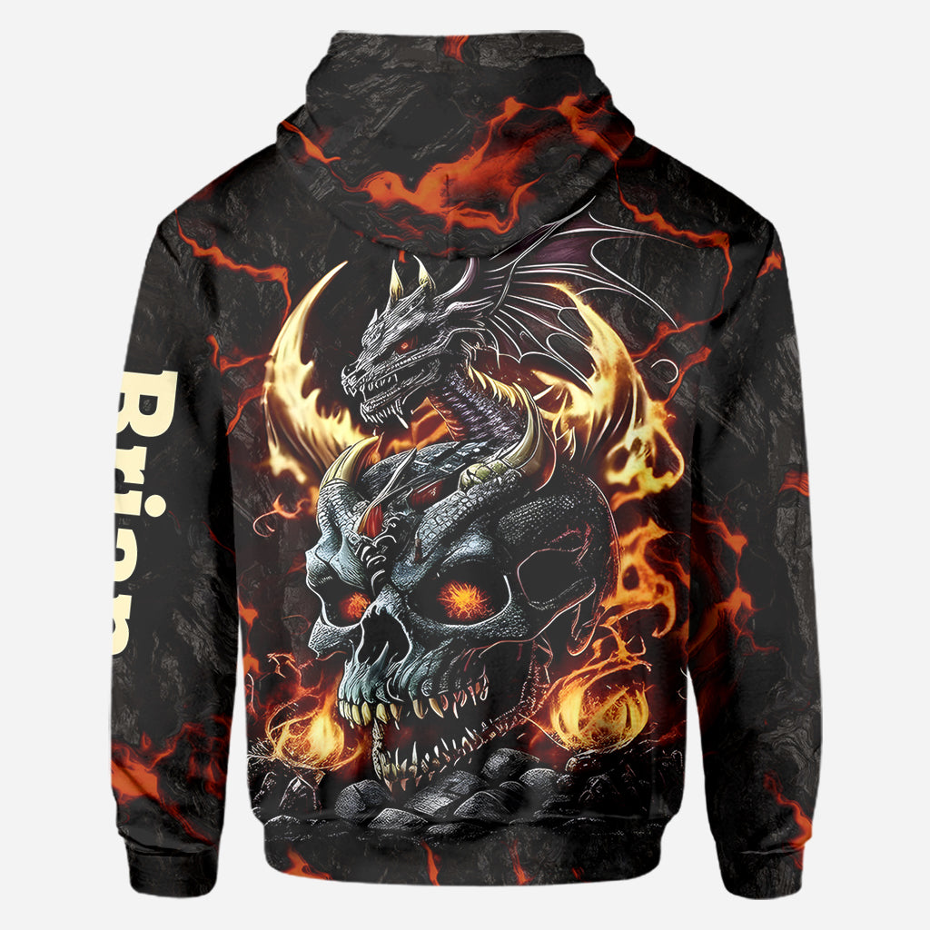 Skul and Dragon - Personalisiertes Drachen-All-Print-Shirt