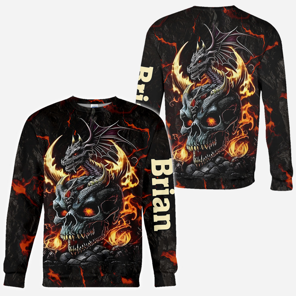 Skul and Dragon - Personalisiertes Drachen-All-Print-Shirt