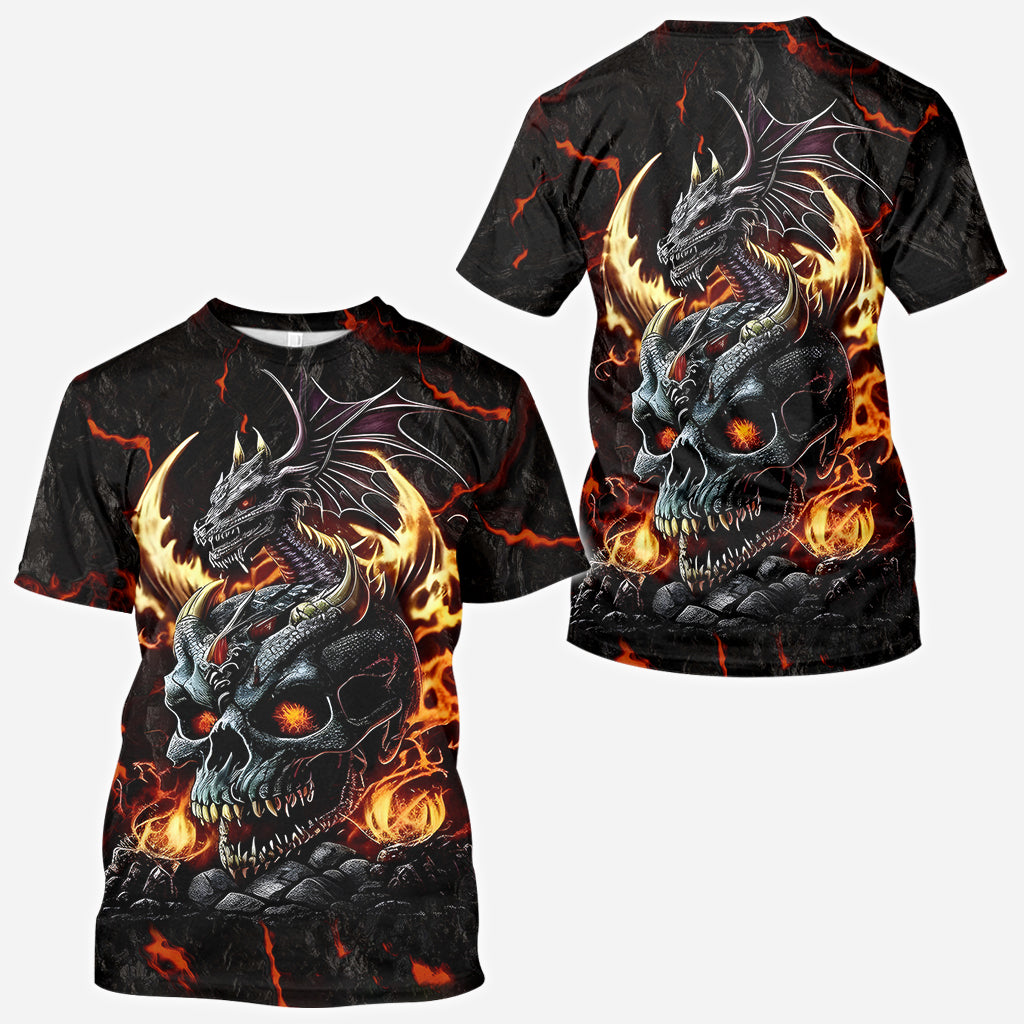 Skul and Dragon - Personalisiertes Drachen-All-Print-Shirt