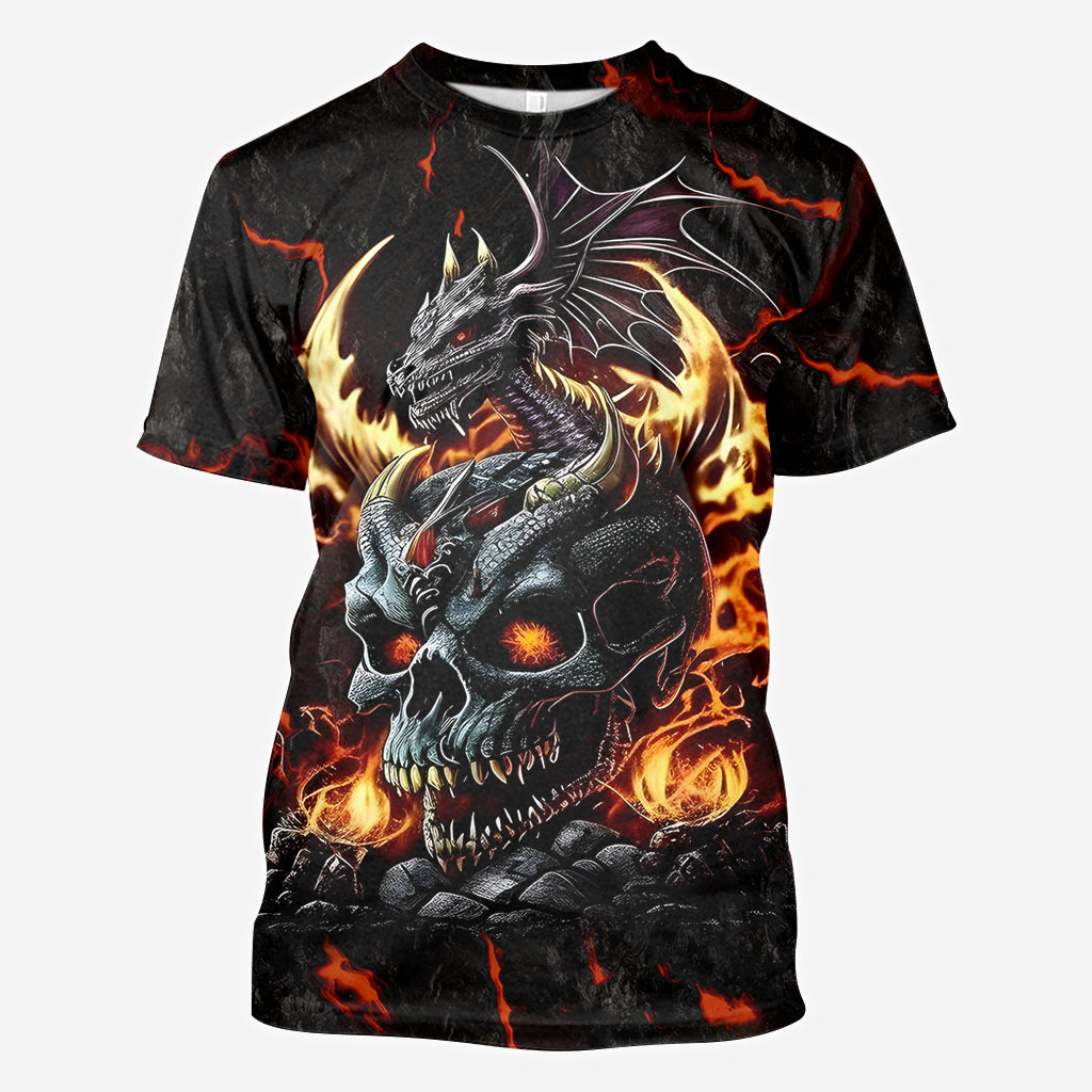 Skul and Dragon - Personalisiertes Drachen-All-Print-Shirt