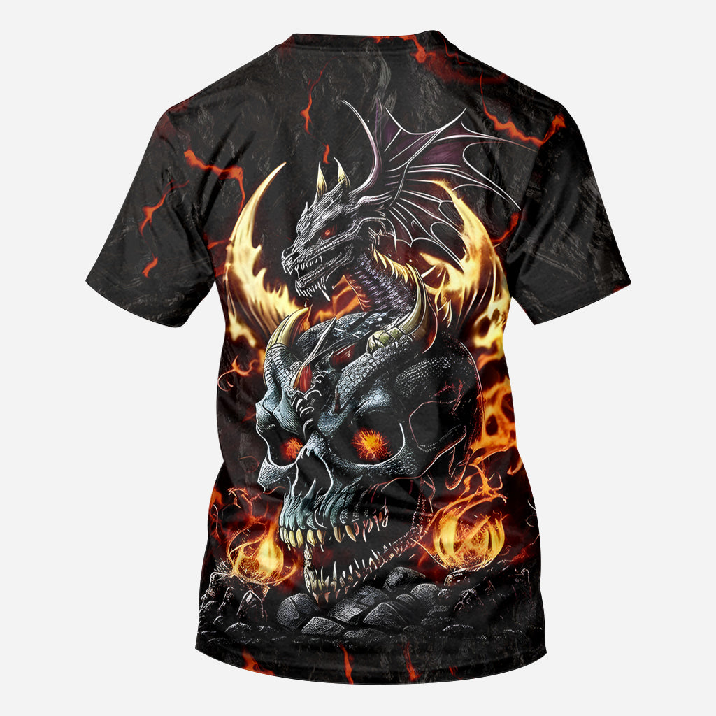 Skul and Dragon - Personalisiertes Drachen-All-Print-Shirt