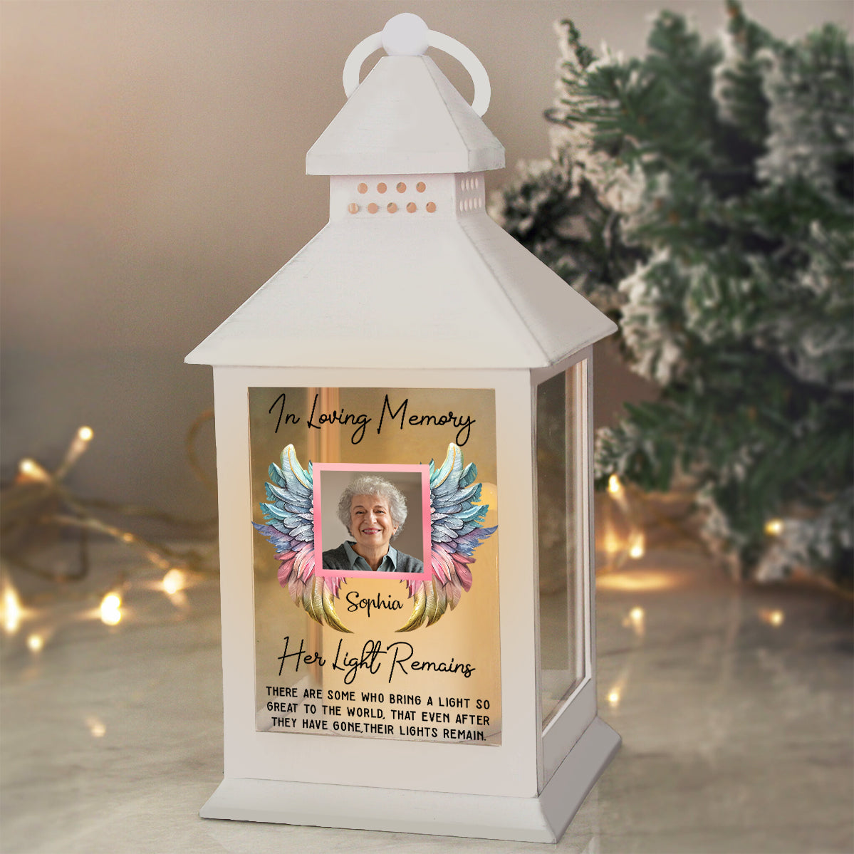Her/ His Light Remains - Personalized Memorial Candle Lantern