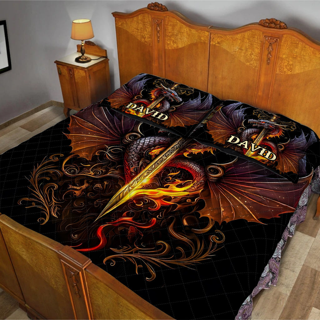Cœur de Dragon - Ensemble de courtepointe personnalisé Dragon