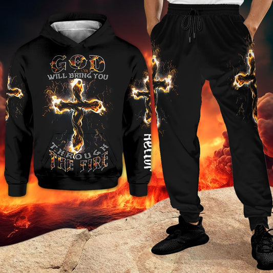 Vous accompagnera tout au long de votre parcours - Ensemble sweat-shirt et pantalon de survêtement chrétiens personnalisés