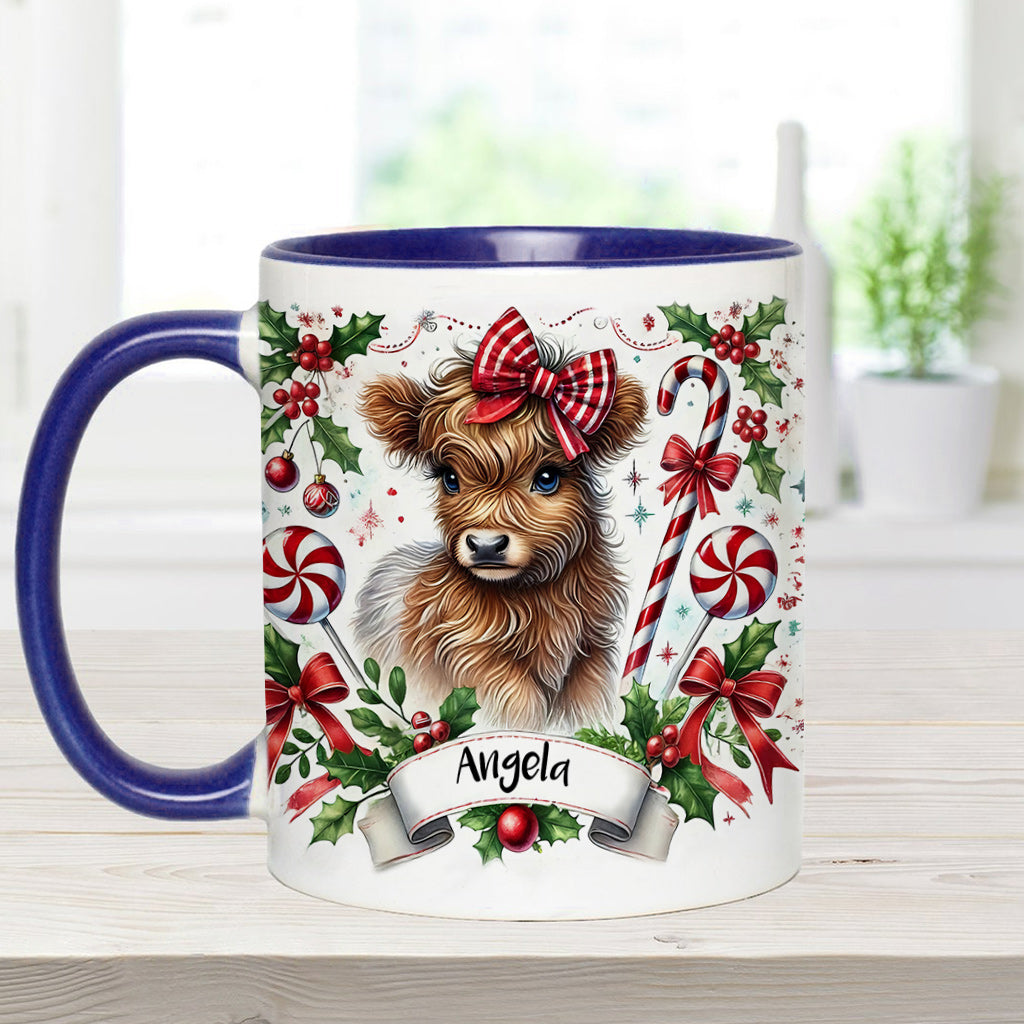 Niedliche Hochlandkuh - Personalisierte Tasse