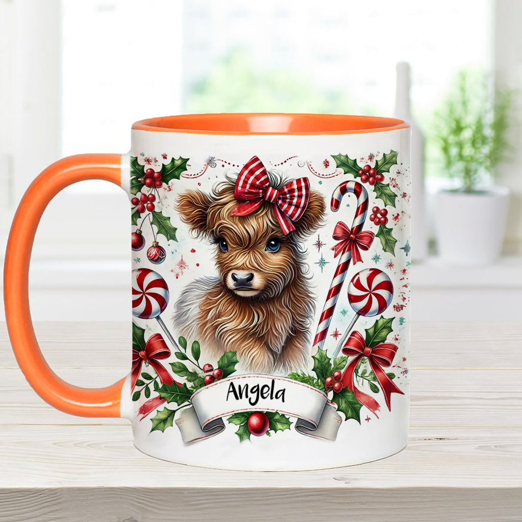 Niedliche Hochlandkuh - Personalisierte Tasse