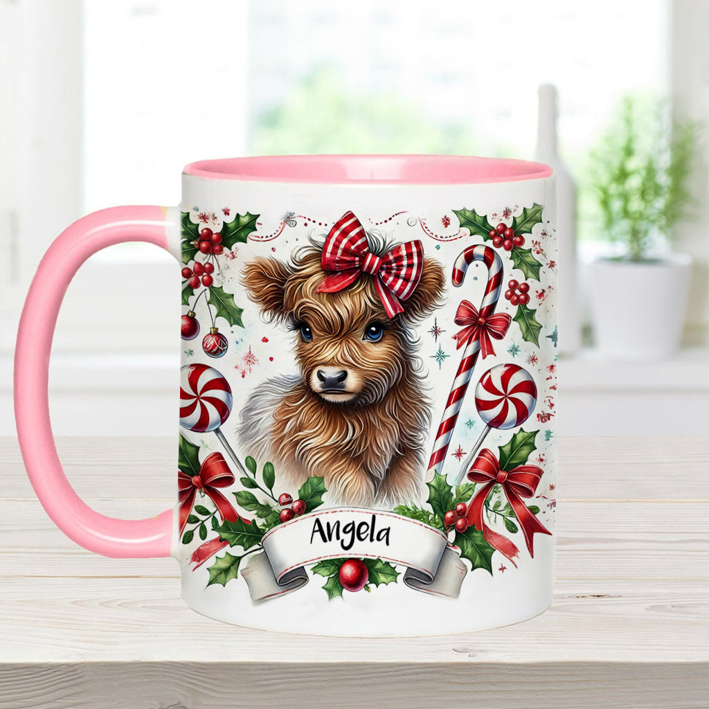 Niedliche Hochlandkuh - Personalisierte Tasse