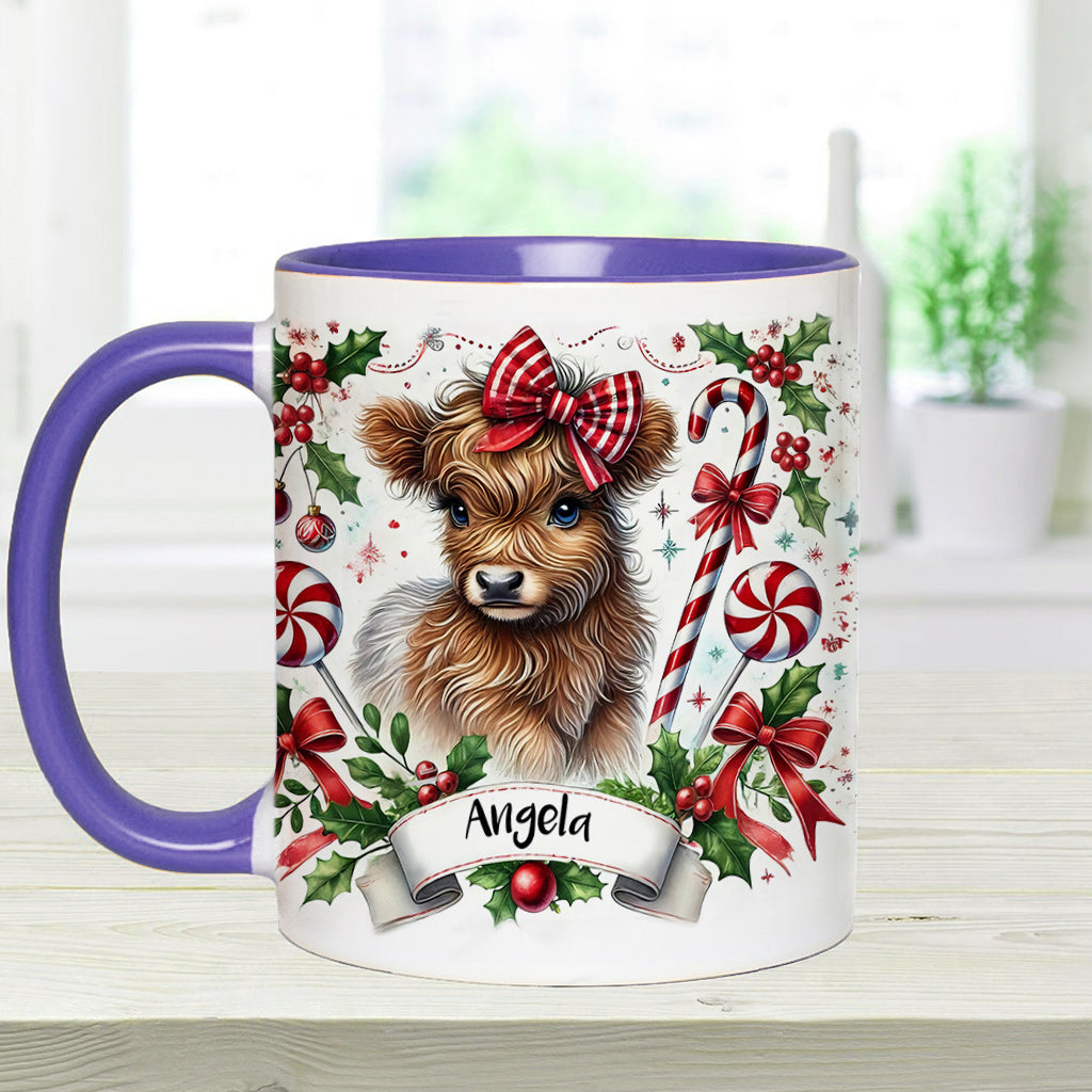 Niedliche Hochlandkuh - Personalisierte Tasse