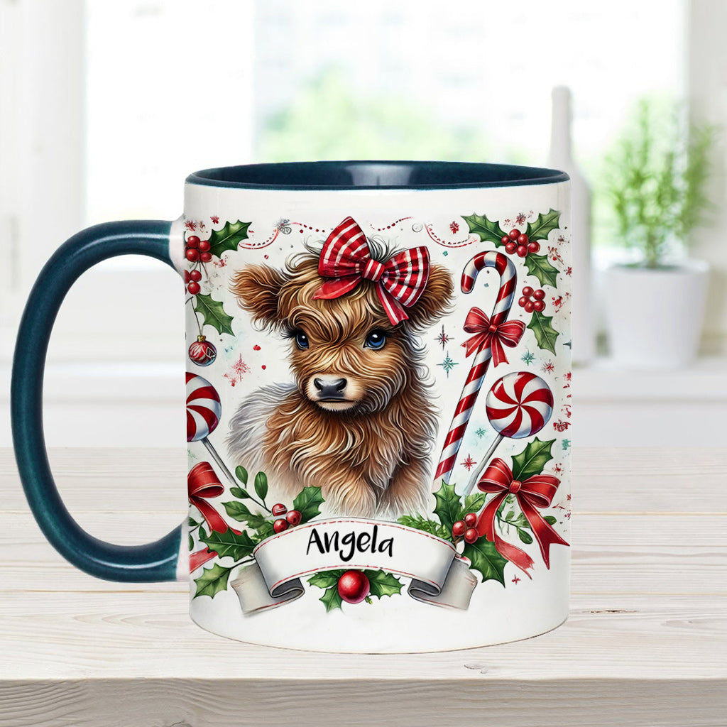 Niedliche Hochlandkuh - Personalisierte Tasse