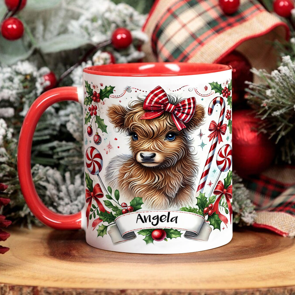 Niedliche Hochlandkuh - Personalisierte Tasse