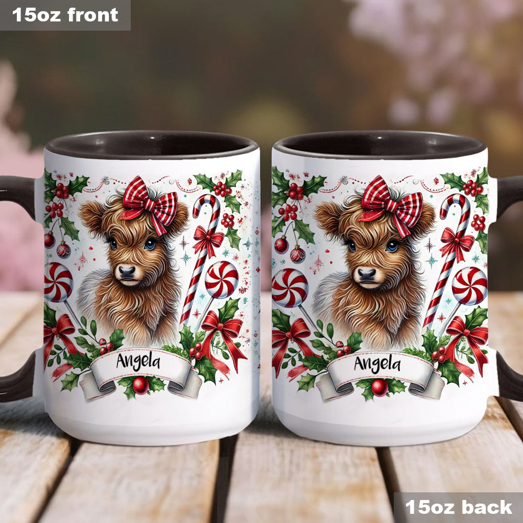 Niedliche Hochlandkuh - Personalisierte Tasse