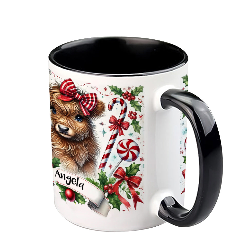 Niedliche Hochlandkuh - Personalisierte Tasse
