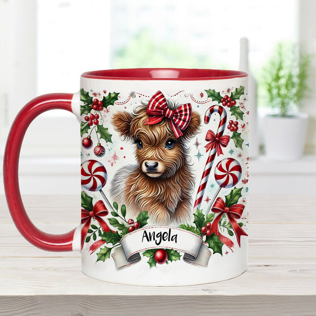 Niedliche Hochlandkuh - Personalisierte Tasse