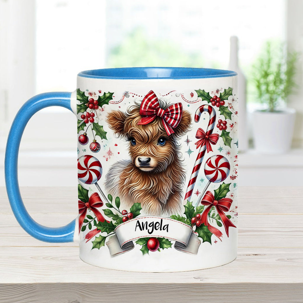 Niedliche Hochlandkuh - Personalisierte Tasse