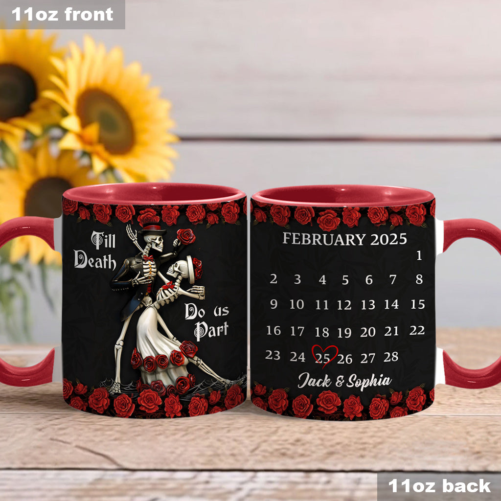 Till Death Do Us Part - Personalized Couple Accent Mug