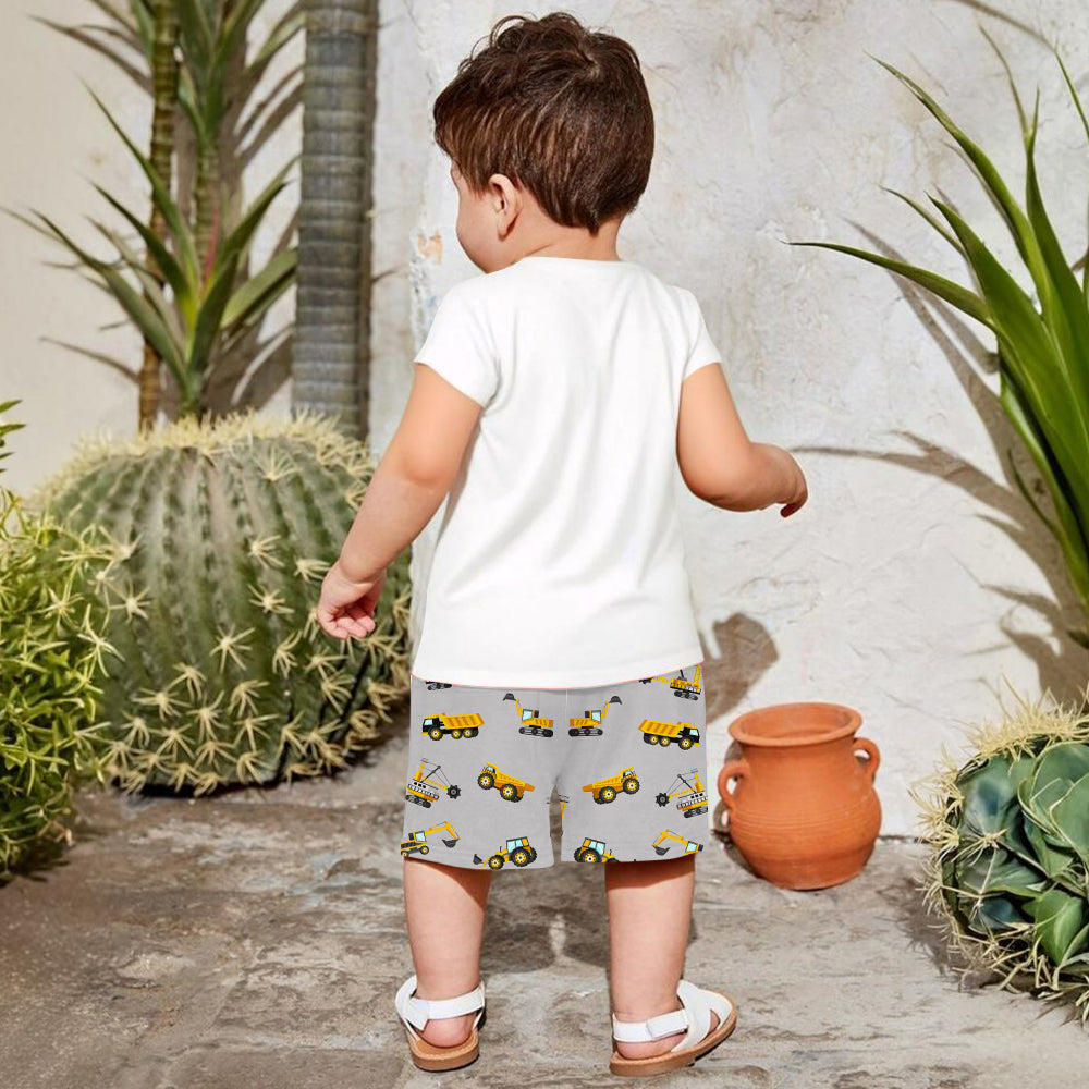 Alphabet des camions cool - T-shirt et short personnalisés pour enfant