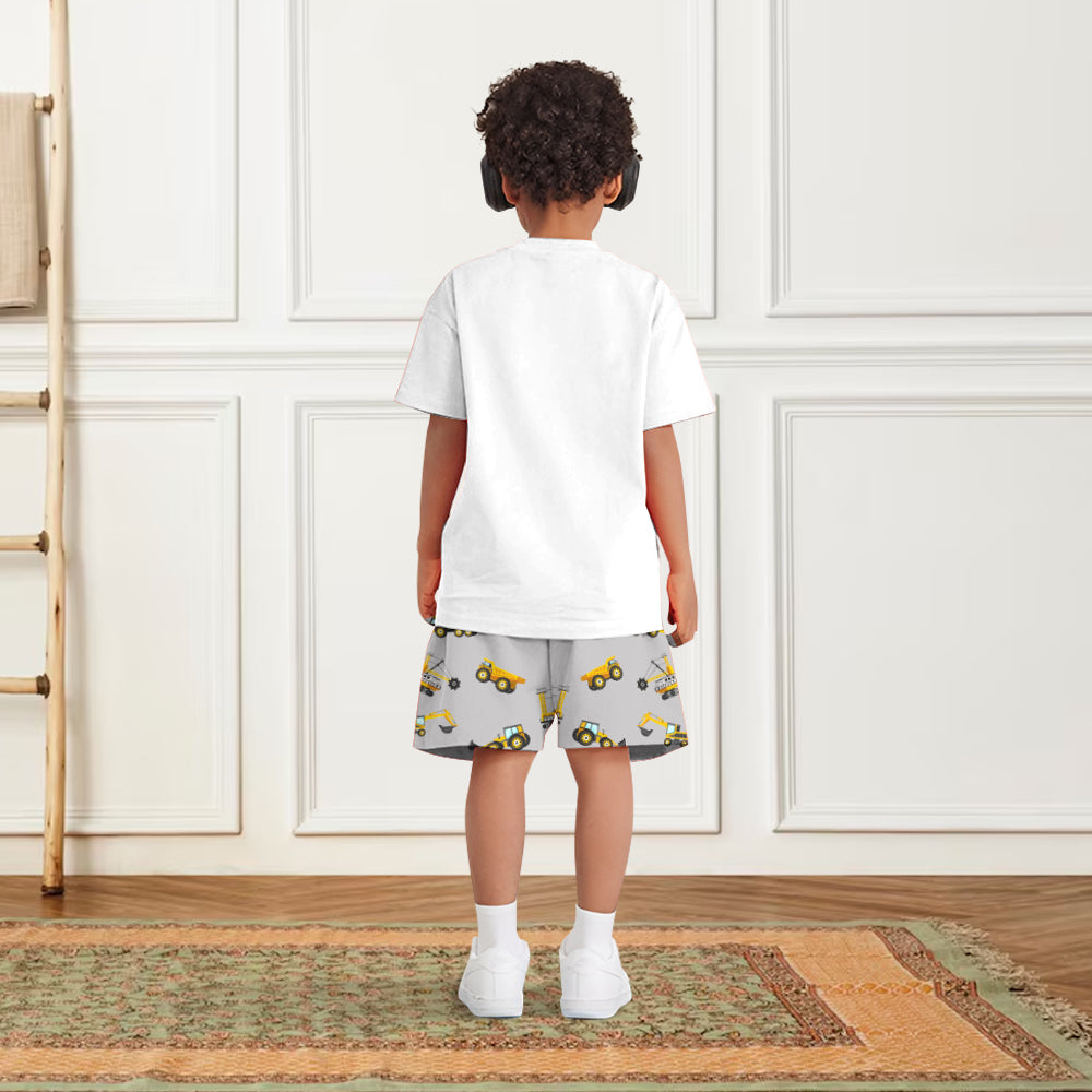 Alphabet des camions cool - T-shirt et short personnalisés pour enfant