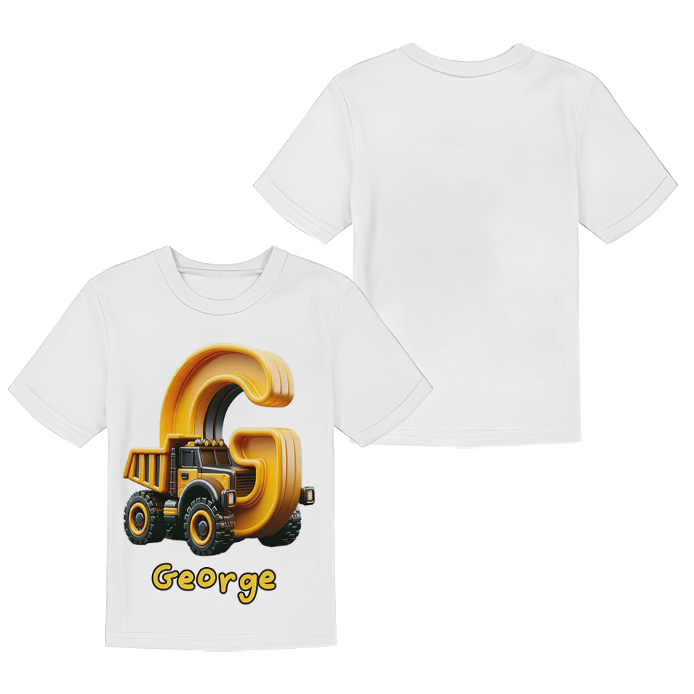 Alphabet des camions cool - T-shirt et short personnalisés pour enfant