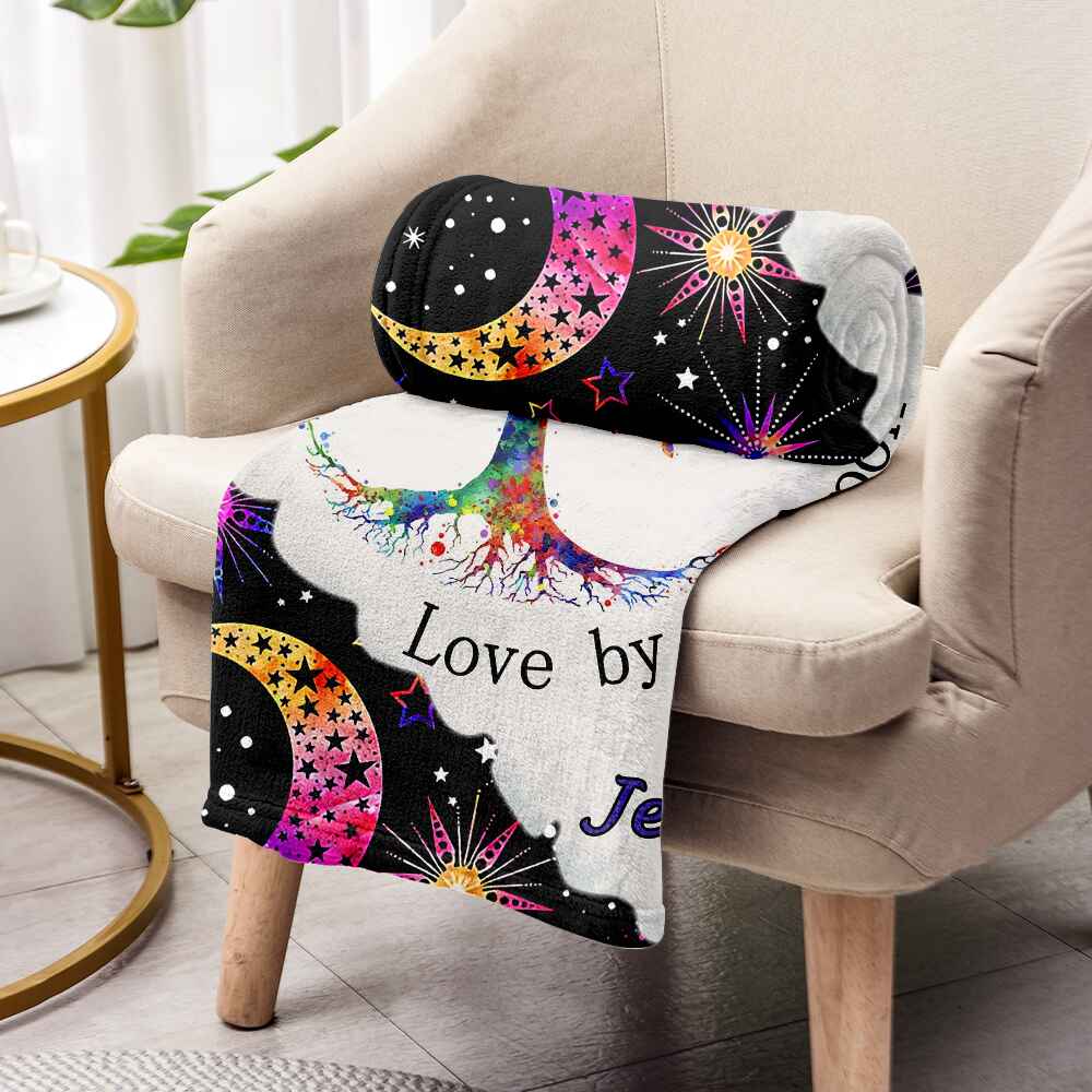 Vivre au rythme du soleil, aimer au rythme de la lune - Couverture hippie personnalisée