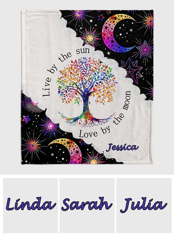 Vivre au rythme du soleil, aimer au rythme de la lune - Couverture hippie personnalisée