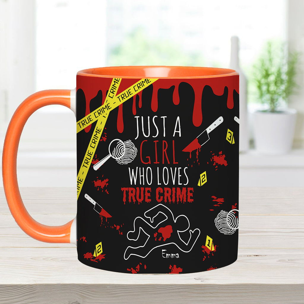Mug personnalisé « Juste une fille passionnée de faits divers »