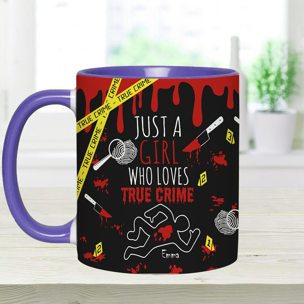 Mug personnalisé « Juste une fille passionnée de faits divers »