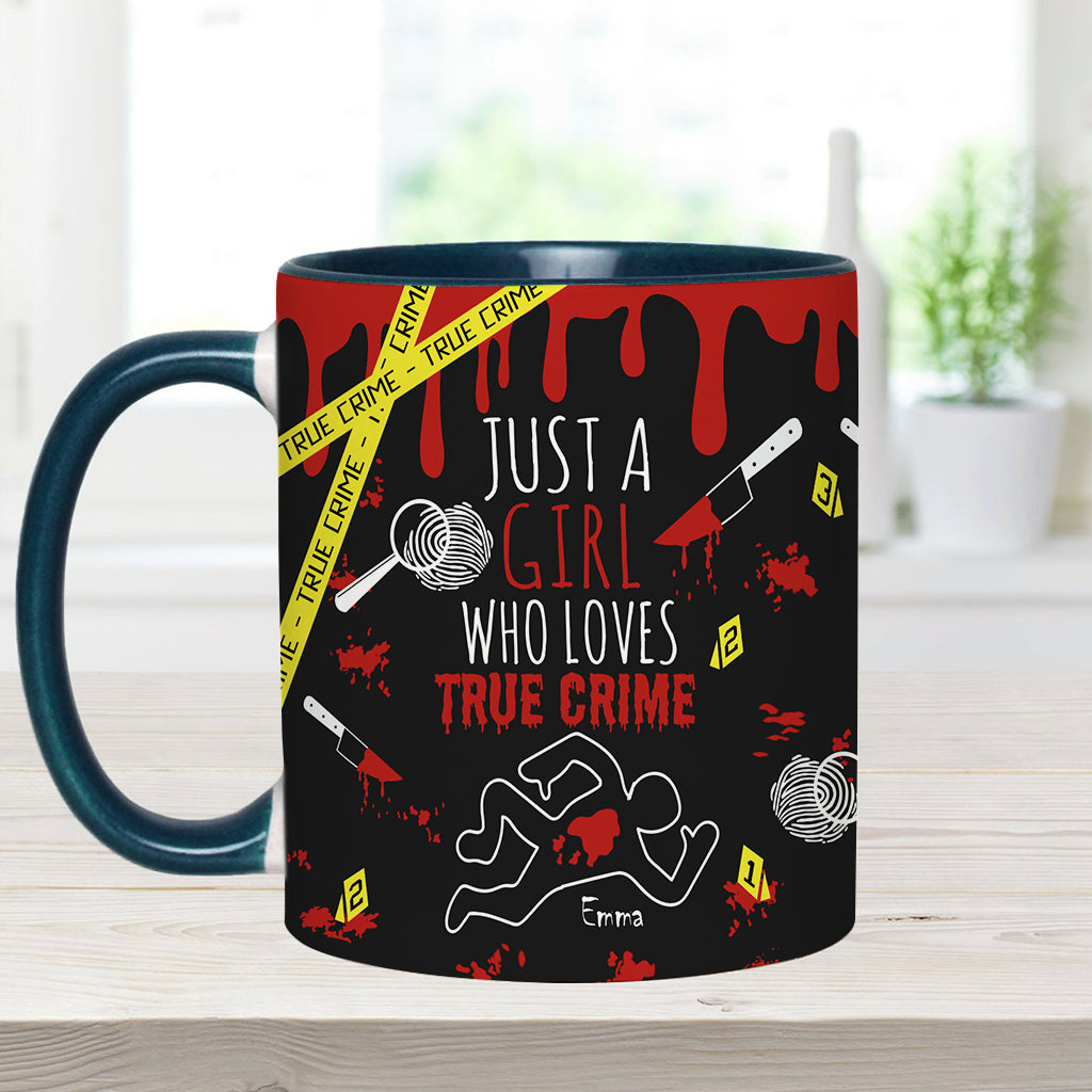Mug personnalisé « Juste une fille passionnée de faits divers »