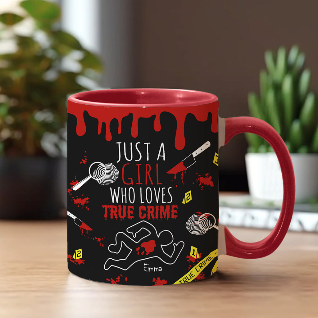 Mug personnalisé « Juste une fille passionnée de faits divers »