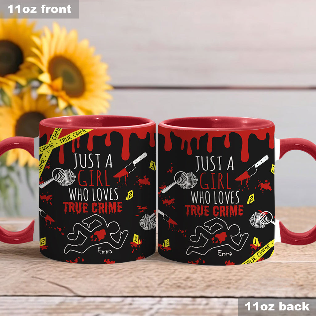 Mug personnalisé « Juste une fille passionnée de faits divers »