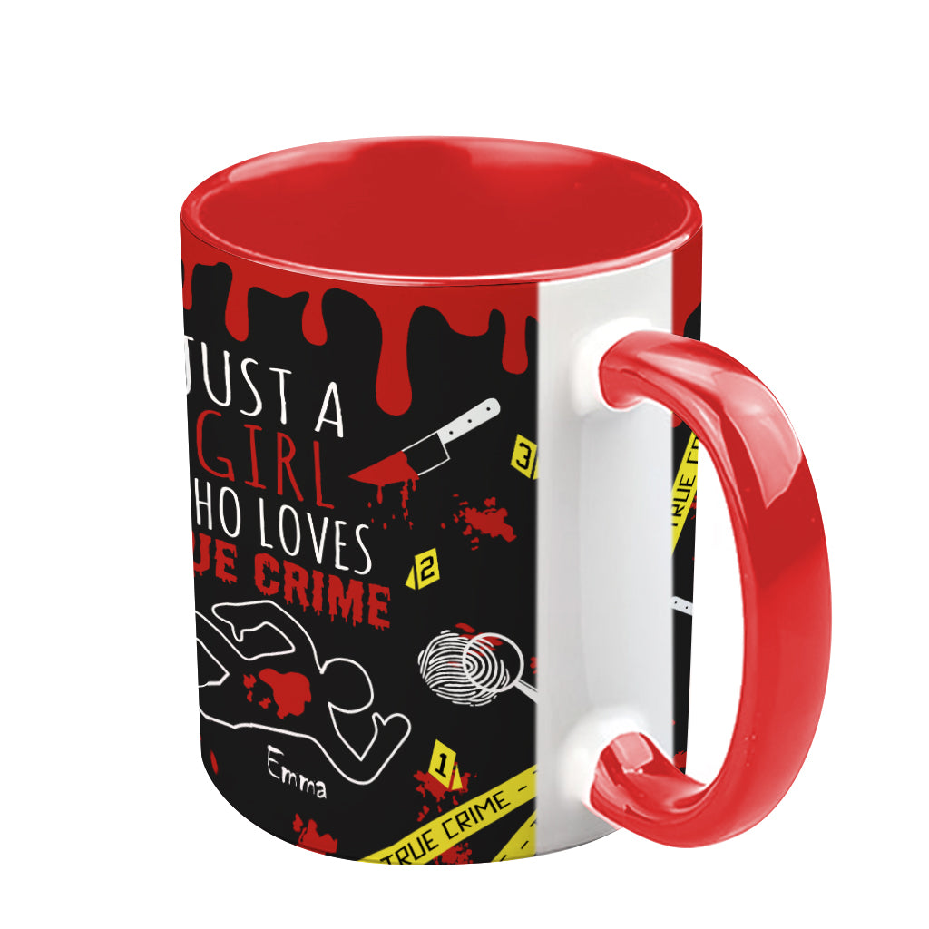 Mug personnalisé « Juste une fille passionnée de faits divers »