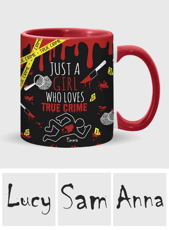 Mug personnalisé « Juste une fille passionnée de faits divers »