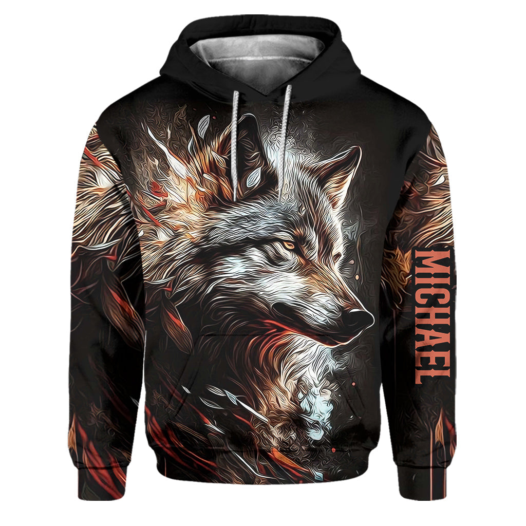 Loup Fort - Ensemble sweat à capuche et pantalon de survêtement personnalisés Loup