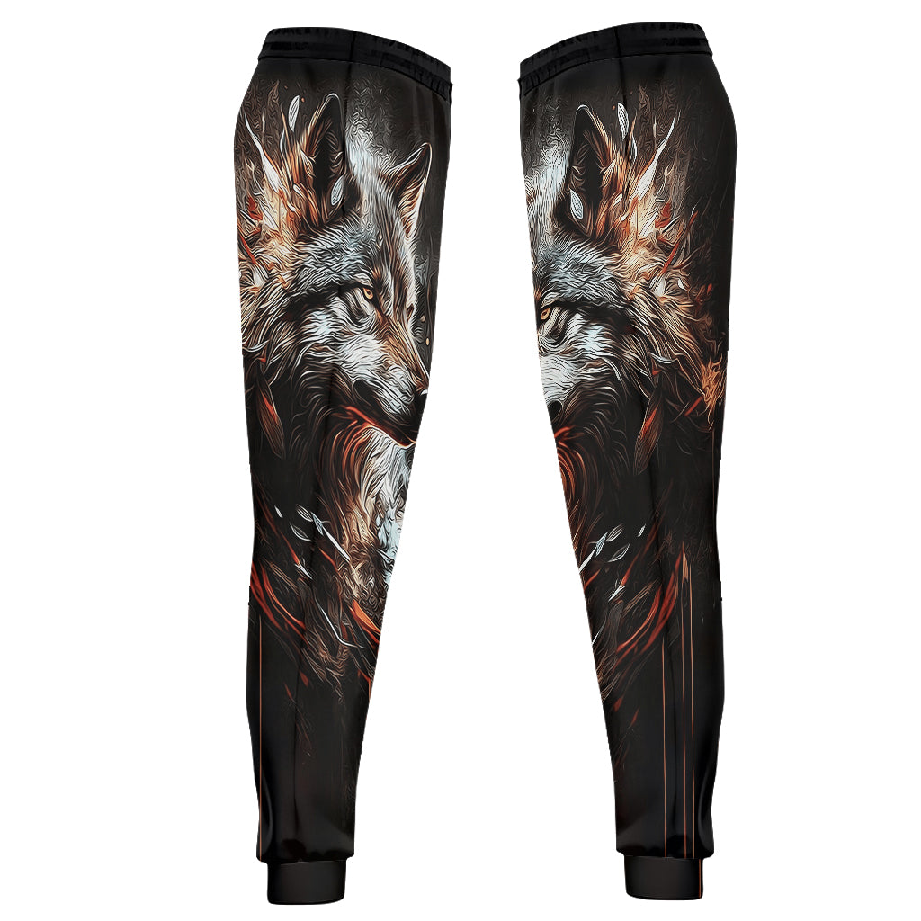 Loup Fort - Ensemble sweat à capuche et pantalon de survêtement personnalisés Loup