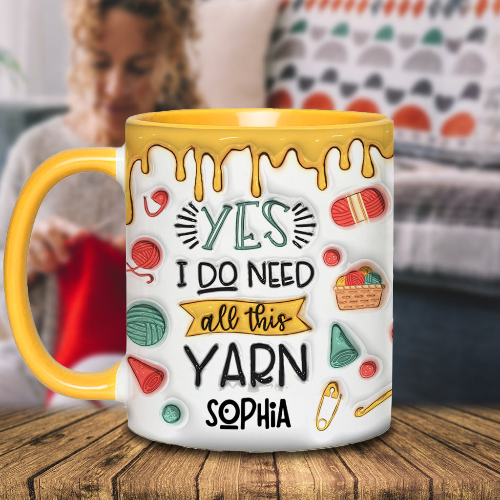 Ja, ich brauche all dieses Garn – personalisierte Strick-Tasse