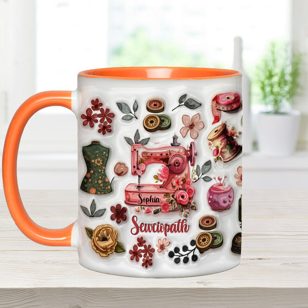 Sewciopath – Personalisierte Tasse mit Nähmotiv
