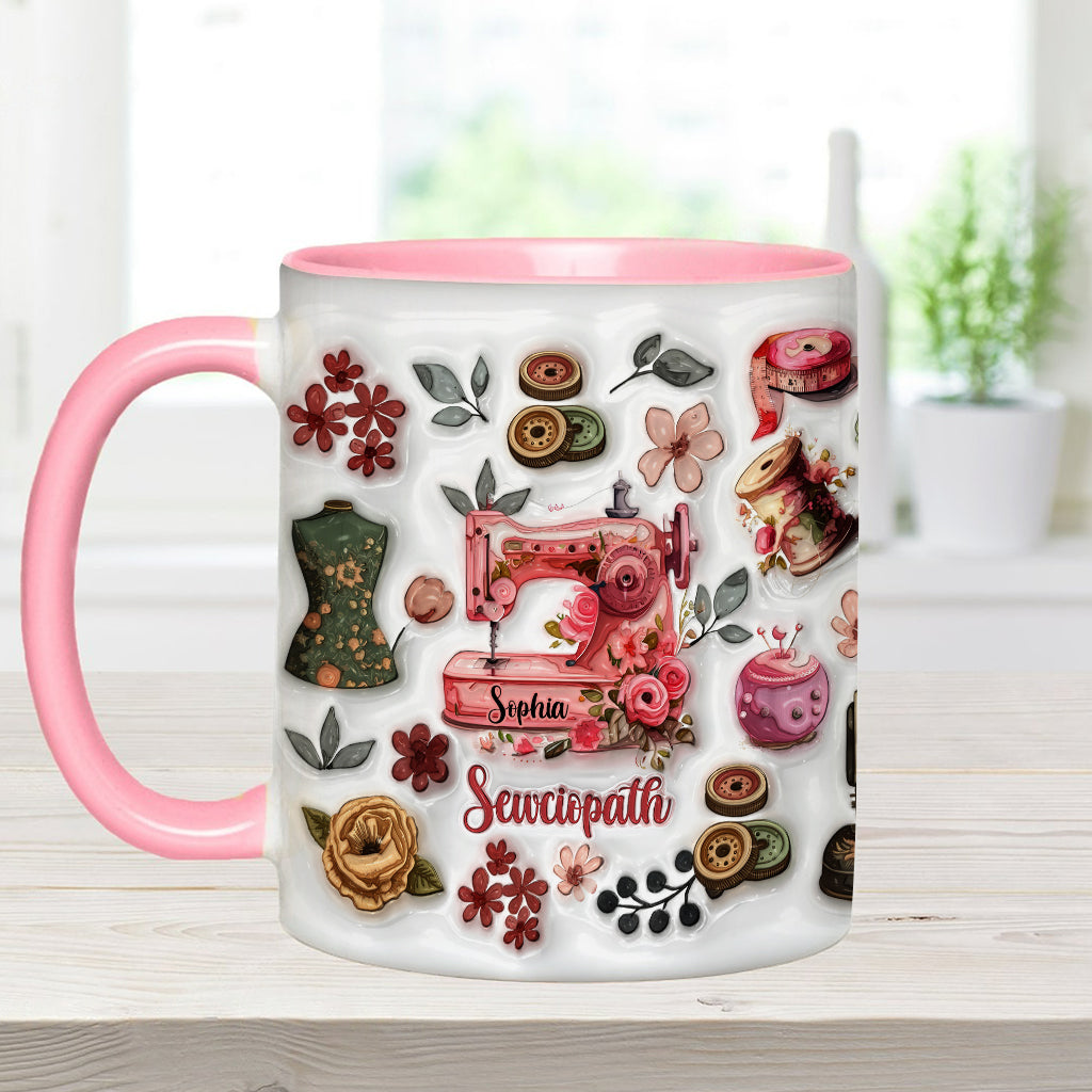 Sewciopath – Personalisierte Tasse mit Nähmotiv