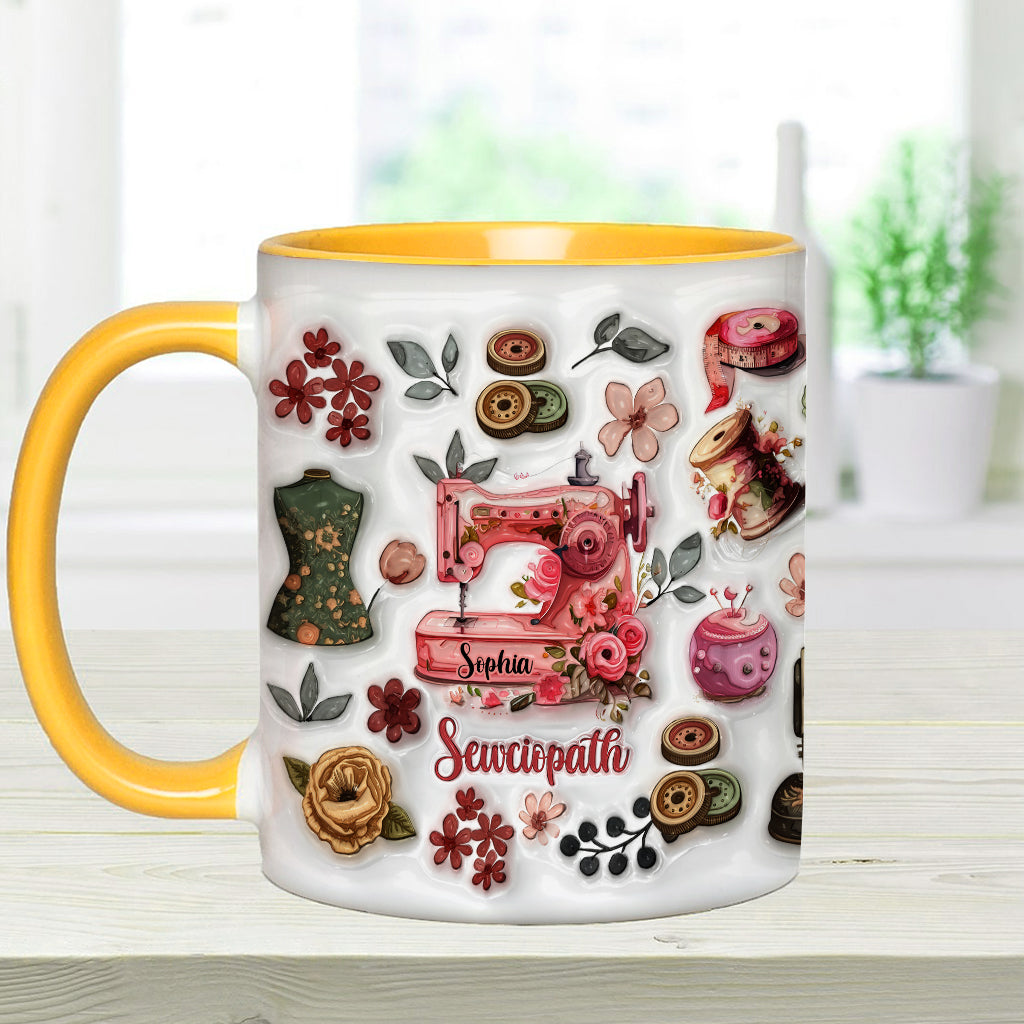 Sewciopath – Personalisierte Tasse mit Nähmotiv