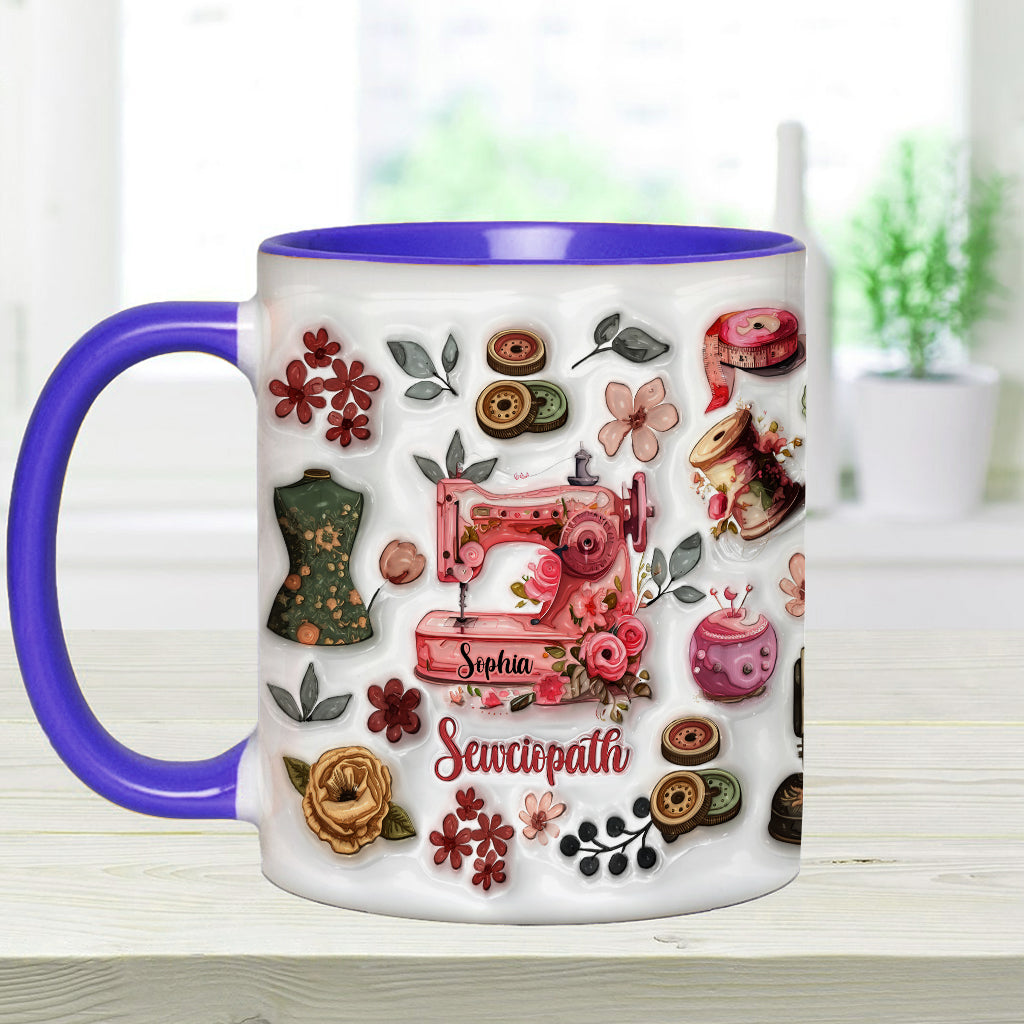 Sewciopath – Personalisierte Tasse mit Nähmotiv