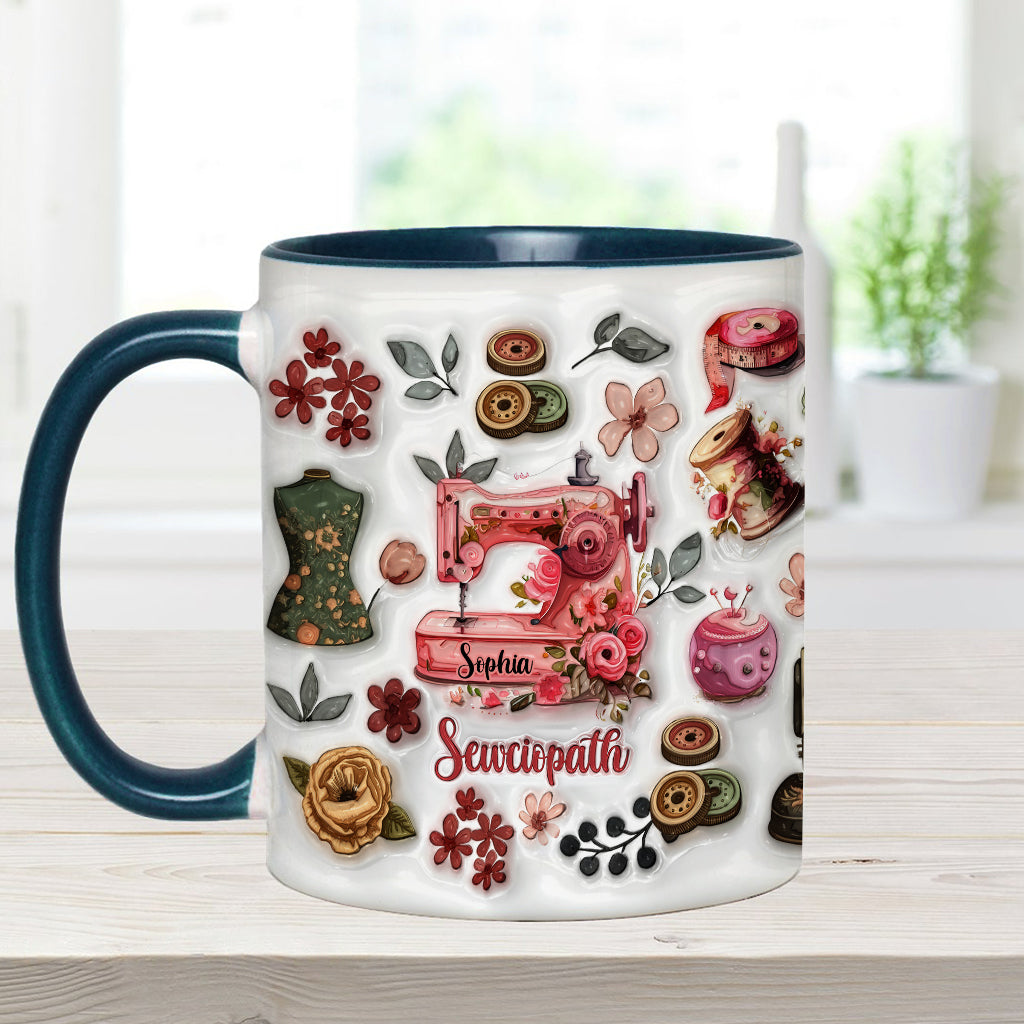 Sewciopath – Personalisierte Tasse mit Nähmotiv