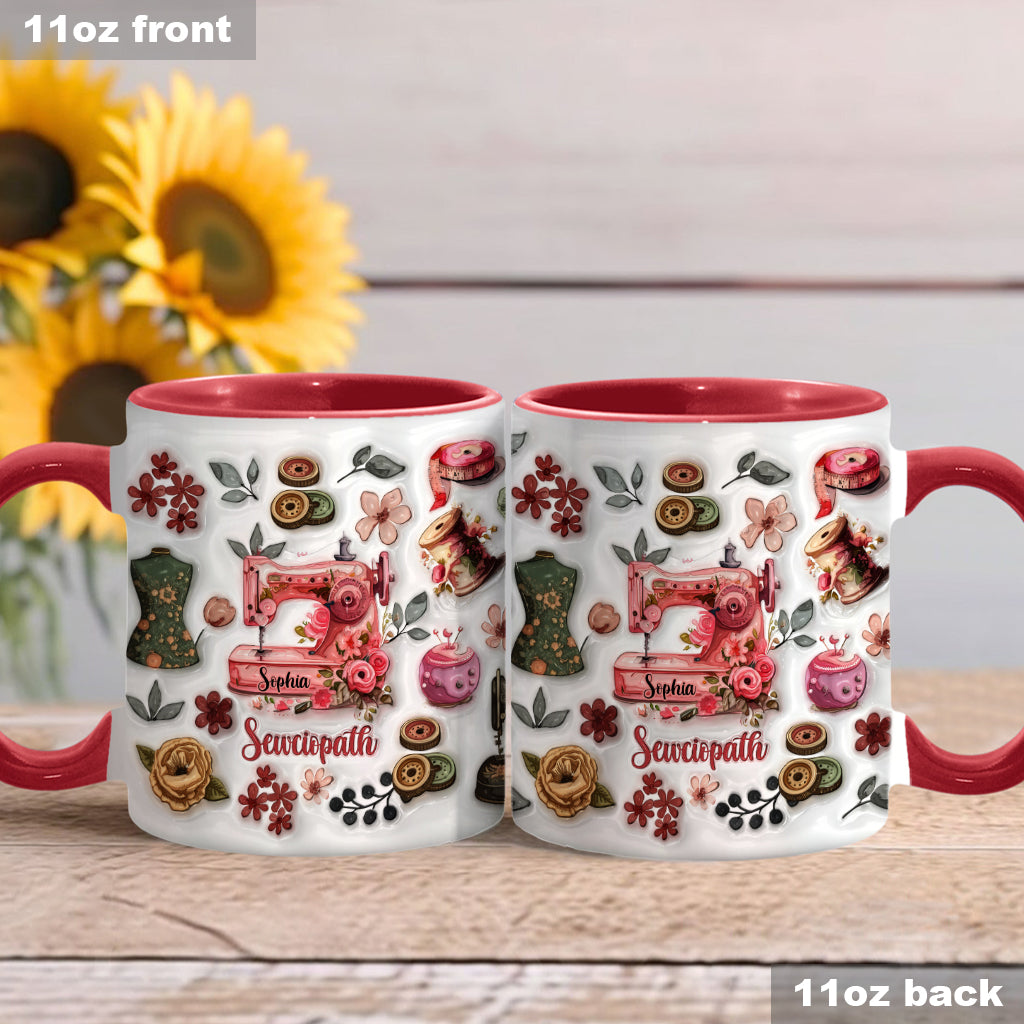 Sewciopath – Personalisierte Tasse mit Nähmotiv
